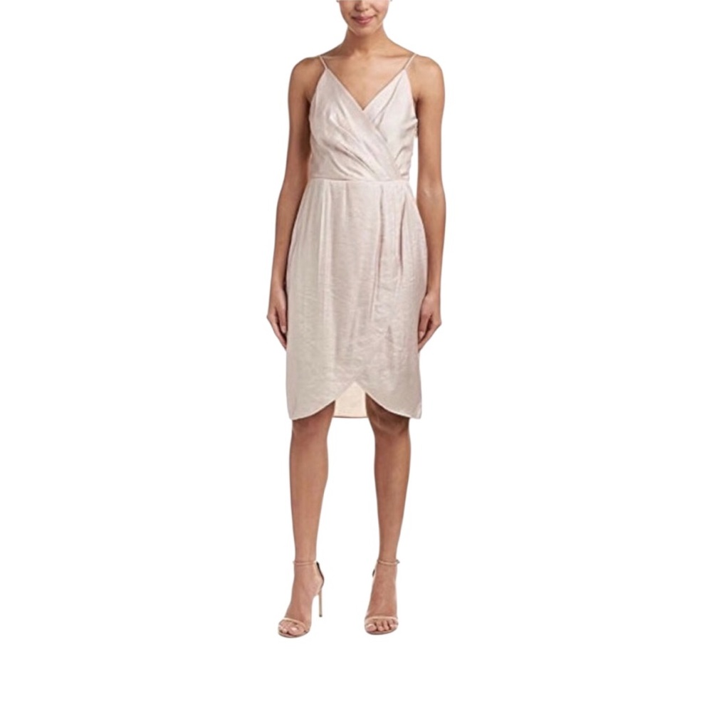 CeCe by Cynthia Steffe Audrey Sweet Petal Surplice Faux Wrap Dress